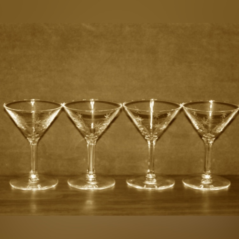 Vintage SASAKI Martini Glass Set